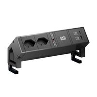 BACHMANN DESK2 2xCH 90° 1xUSB A/C 22W, 0.2m GST18 RAL9005 Switzerland