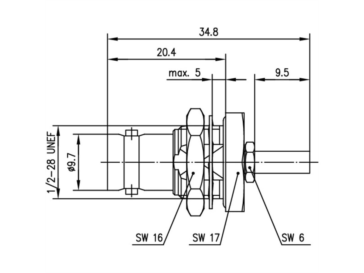 TELEGÄRTNER BNC Bulkhead Jack Crimp G7 (RG-316/U), crimp/crimp