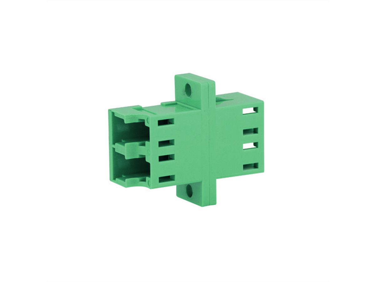 TELEGÄRTNER  LC/APC Duplex adaptor, Singlemode, cramic sleeve, plastic housing, green, Z77