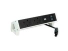 BACHMANN DESK2 2xUK 1xUSB A/C 22W, 0.2m GST18 RAL9010 United Kingdom