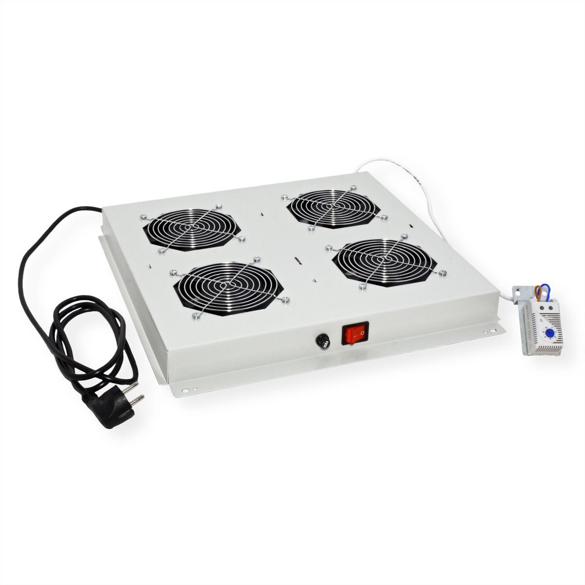 ROLINE 19-inch roof fan unit 4 fans, thermostat, grey