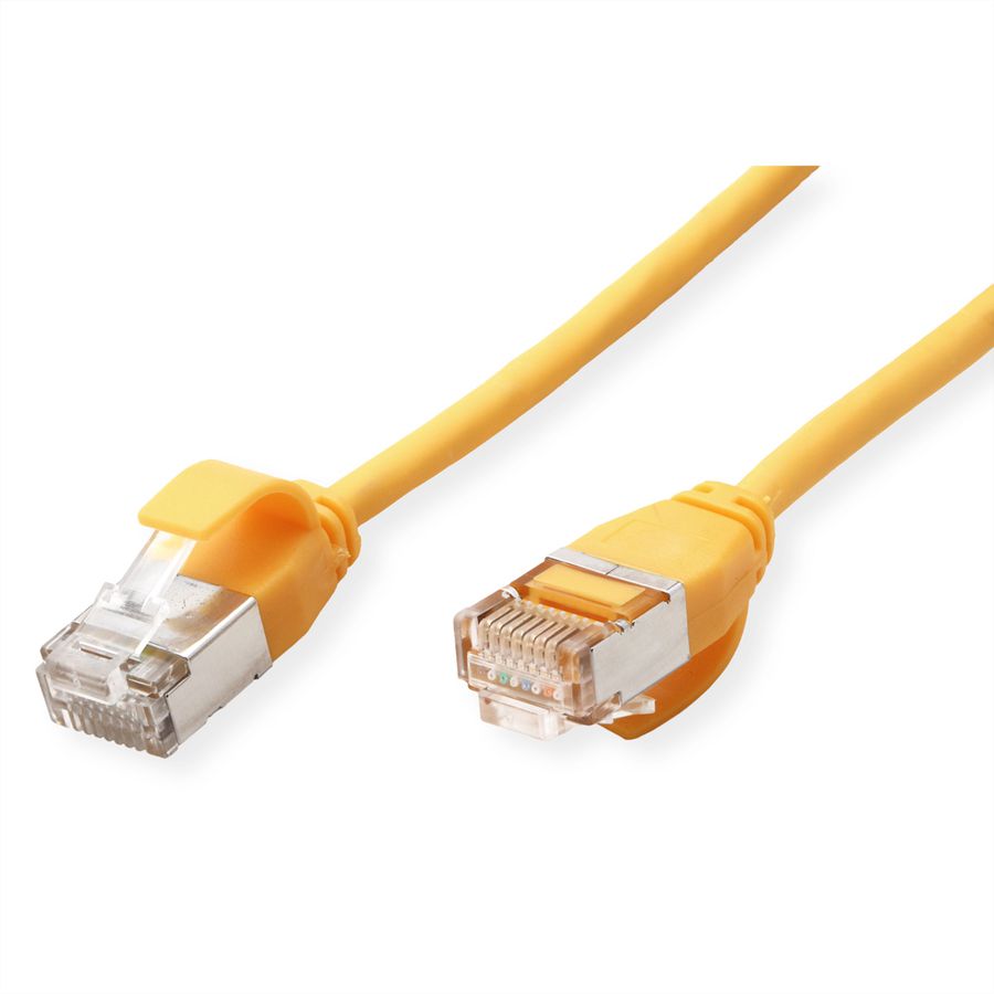 ROLINE F/UTP DataCenter Patchkabel Cat.6A (Class EA), LSOH, extra dun, geel, 0,3 m