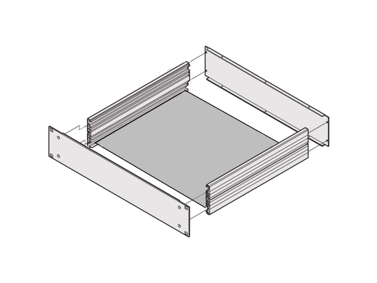 SCHROFF MultipacPRO Montageplaat, Diepte 390 mm