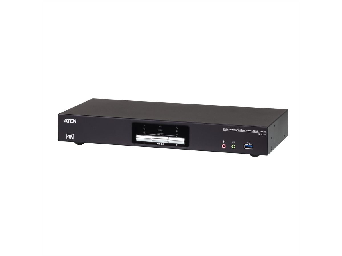 ATEN CS1942DP 2-Port USB 3.0 4K DisplayPort Dual Display KVMP™ Switch, DUAL View