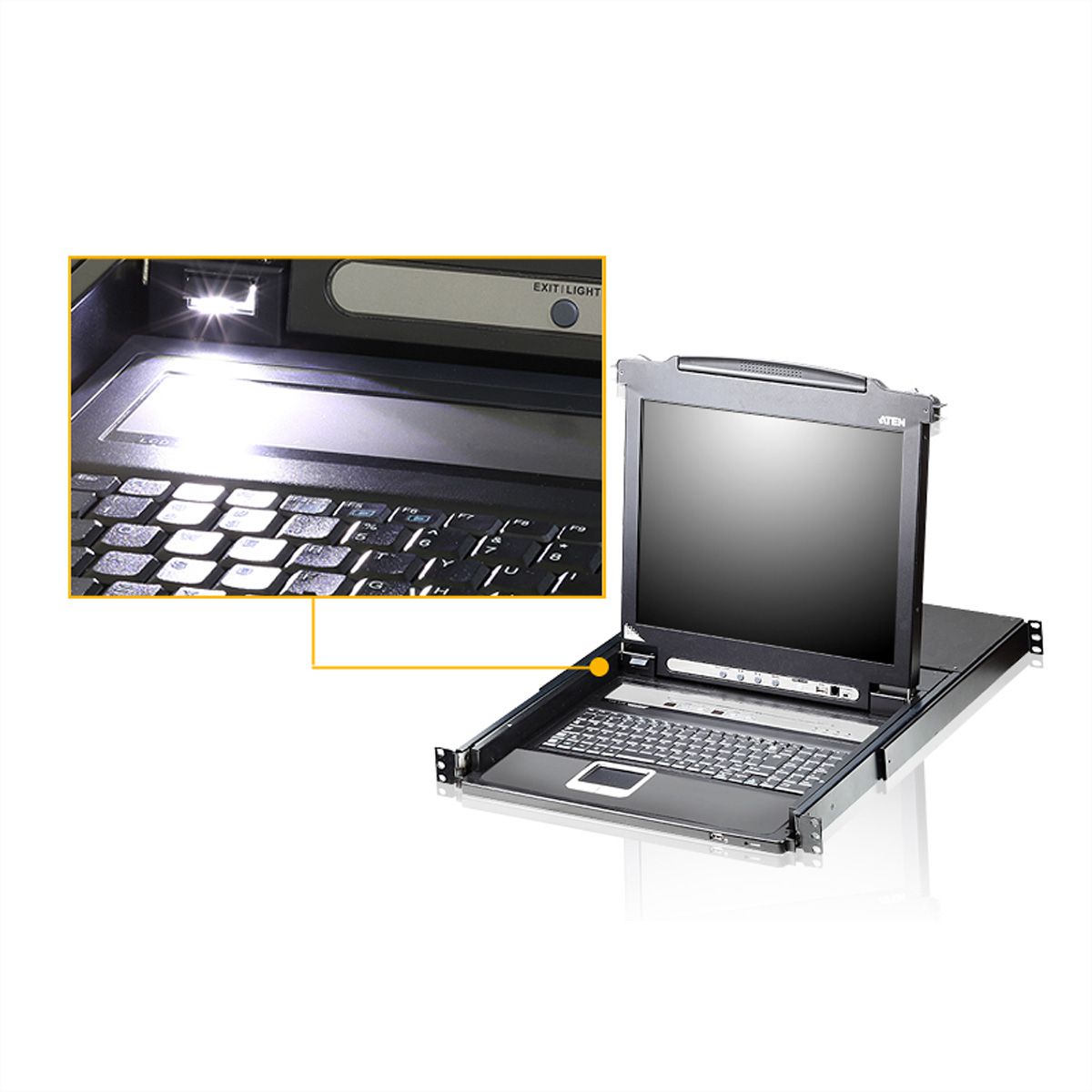 ATEN CL5716iM LCD KVM Switch Over IP, USB-PS/2,VGA, 16-poorts, FR-Layout