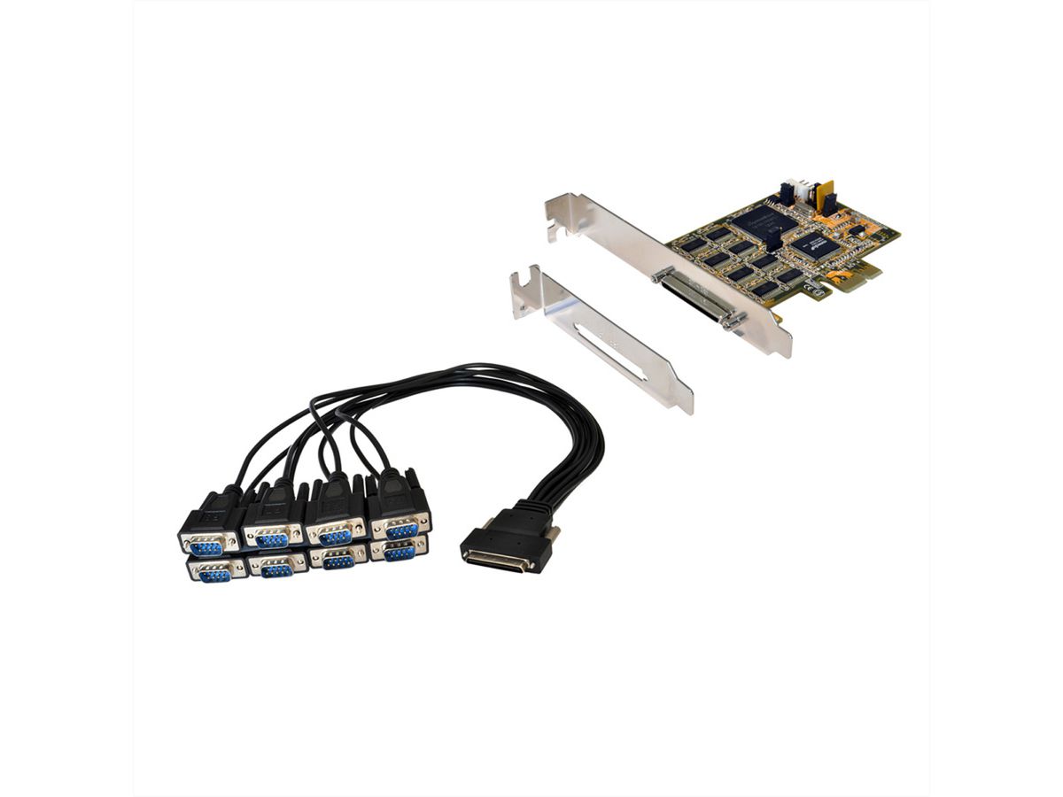 EXSYS EX-44388 PCI Express Karte 8x seriell RS-232 (Kabel mit 8x 9pin Stecker)