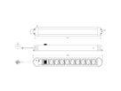 BACHMANN PRIMO socket strip 9x earthing contact, aluminium, with switch, 1.75 m