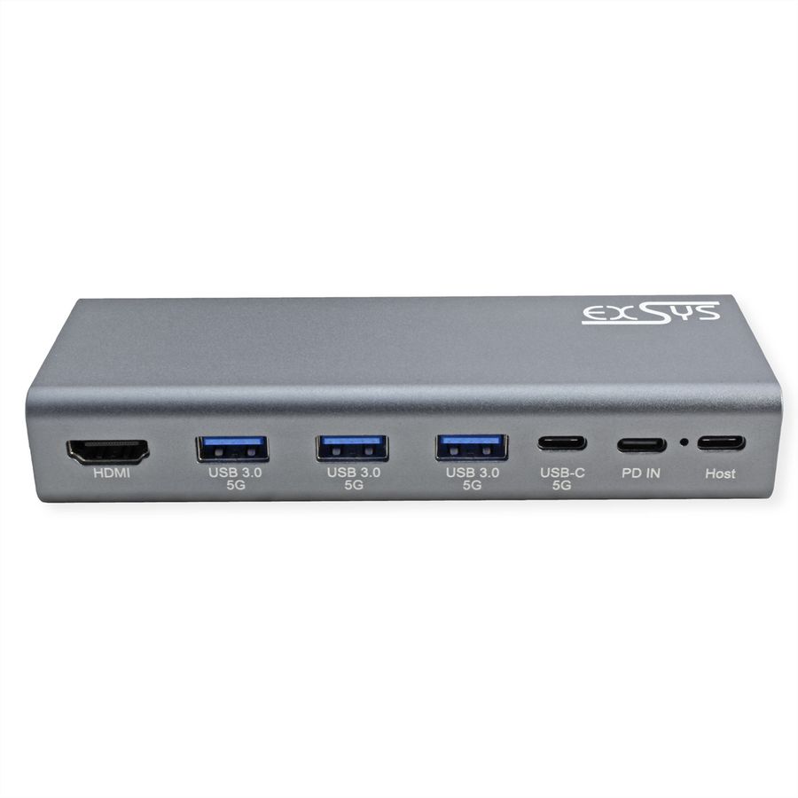 EXSYS EX-1224HM Laptop-Stand with removable 7-in-1 USB-C docking station, for Laptop, Notebook, MacBook & Tablet