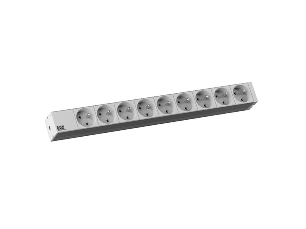 BACHMANN 19” stekkerdoos 1U 9xUTE, 2 m