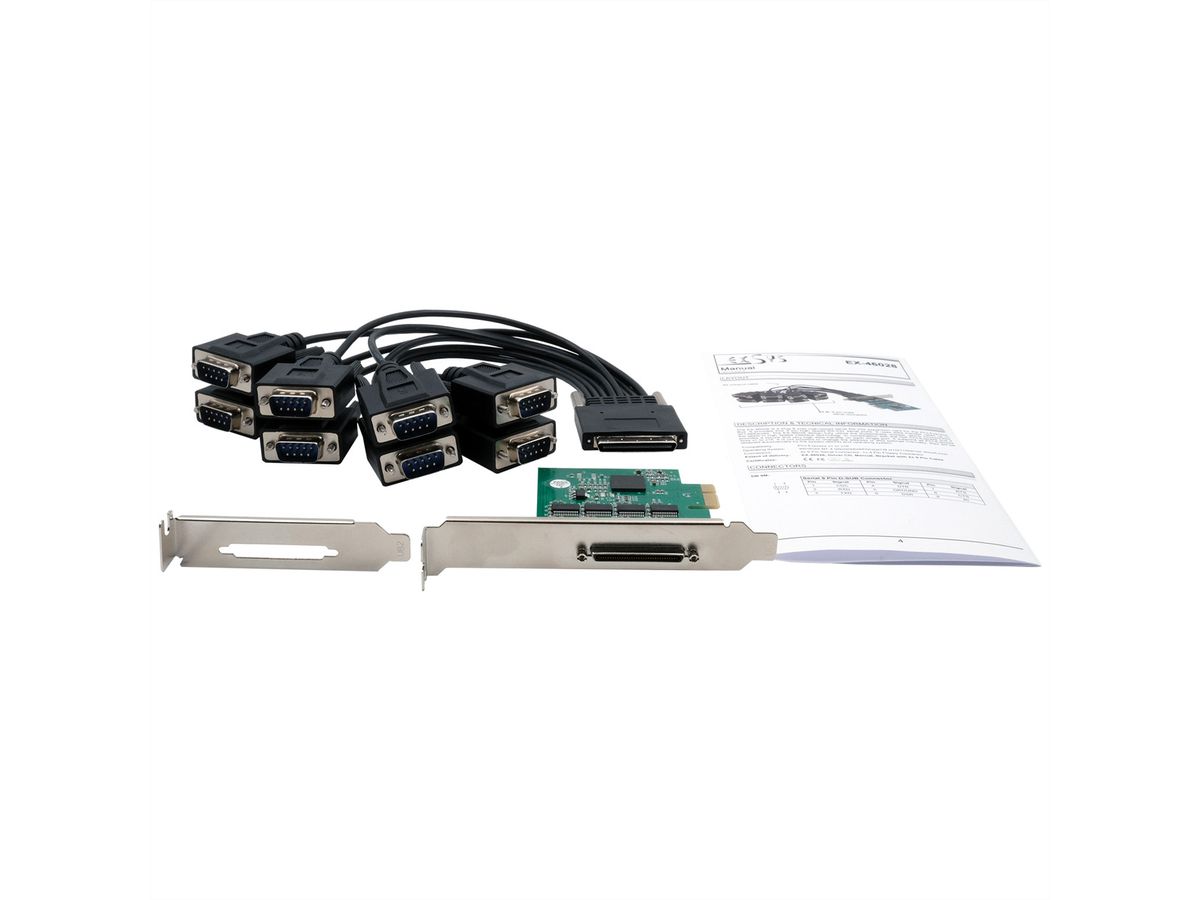 EXSYS EX-46028 8S seriële RS-232 PCIe-kaart