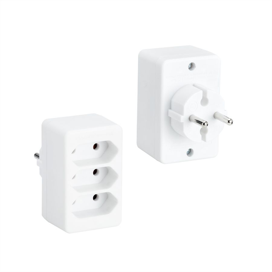 BACHMANN multi-plug 3xEuro, white 3x2.5A/230V