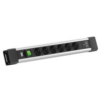 BACHMANN CONNECTUS 6xUTE 1xSwitch, 1xUSB C/C 65W L=2.0m CEE7/7 grey
