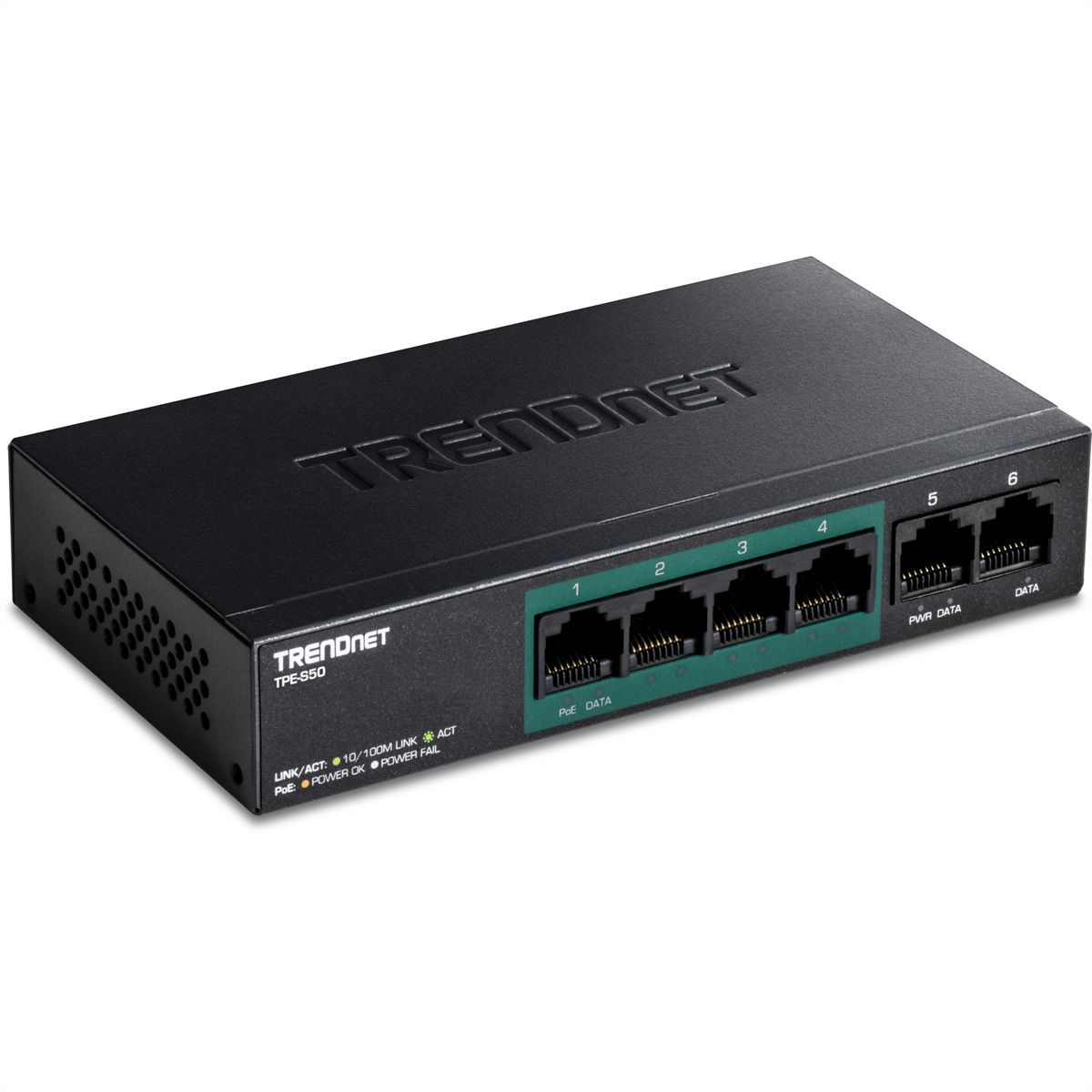 TRENDnet TPE-S50 6-poorts PoE-switch 10/100Mbps 60W