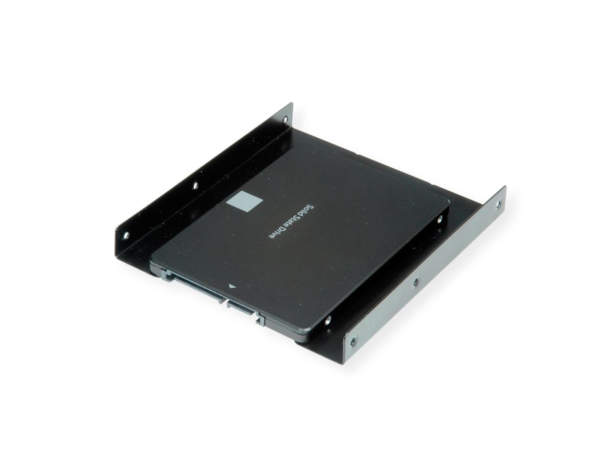 ROLINE montage adapter, 3,5 inch frame voor 1x 2,5 HDD/SSD, metaal, zwart