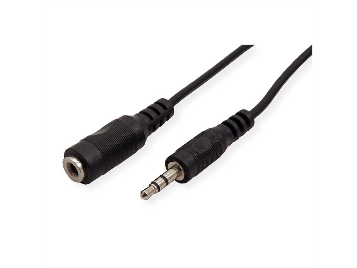 VALUE audio kabel 3,5mm M/F, zwart, 5 m