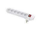 BACHMANN SMART stekkerdoos 6x geaard contact, met schakelaar, wit, 5 m