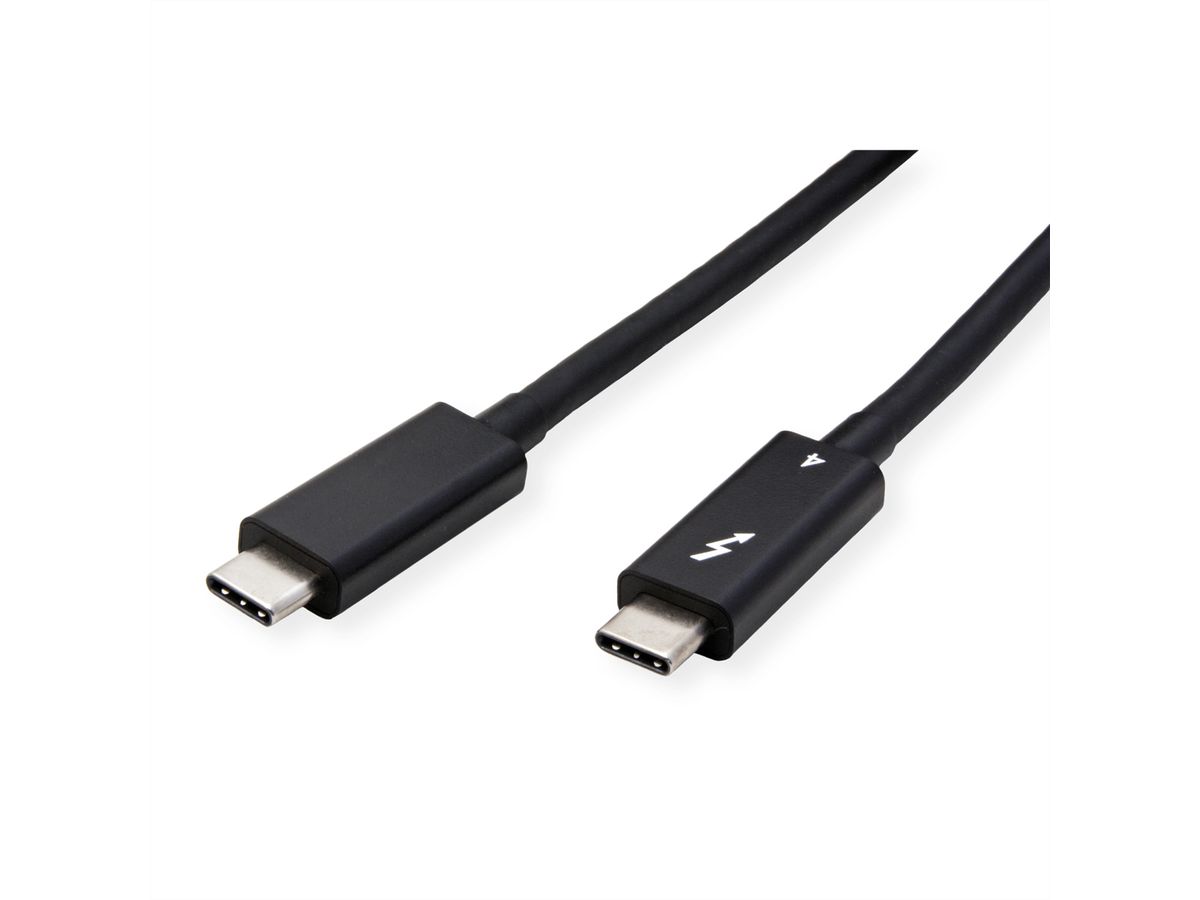 ROLINE Thunderbolt™ 4 Cable, 40Gbit/s, 100W, C-C, M/M, active, black, 1.5 m