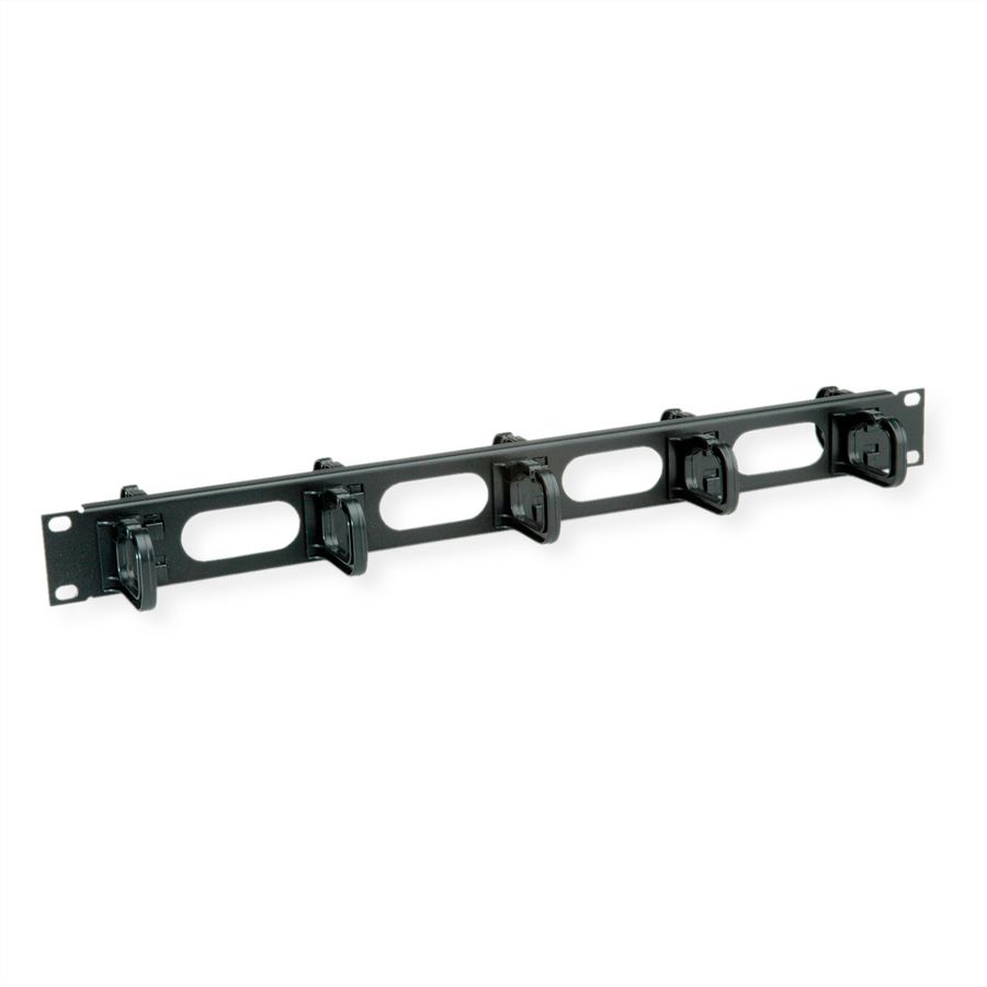 CONTEG 19"-Kabelgeleiding 1 HE met 2x5 Kabelogen 40x50mm