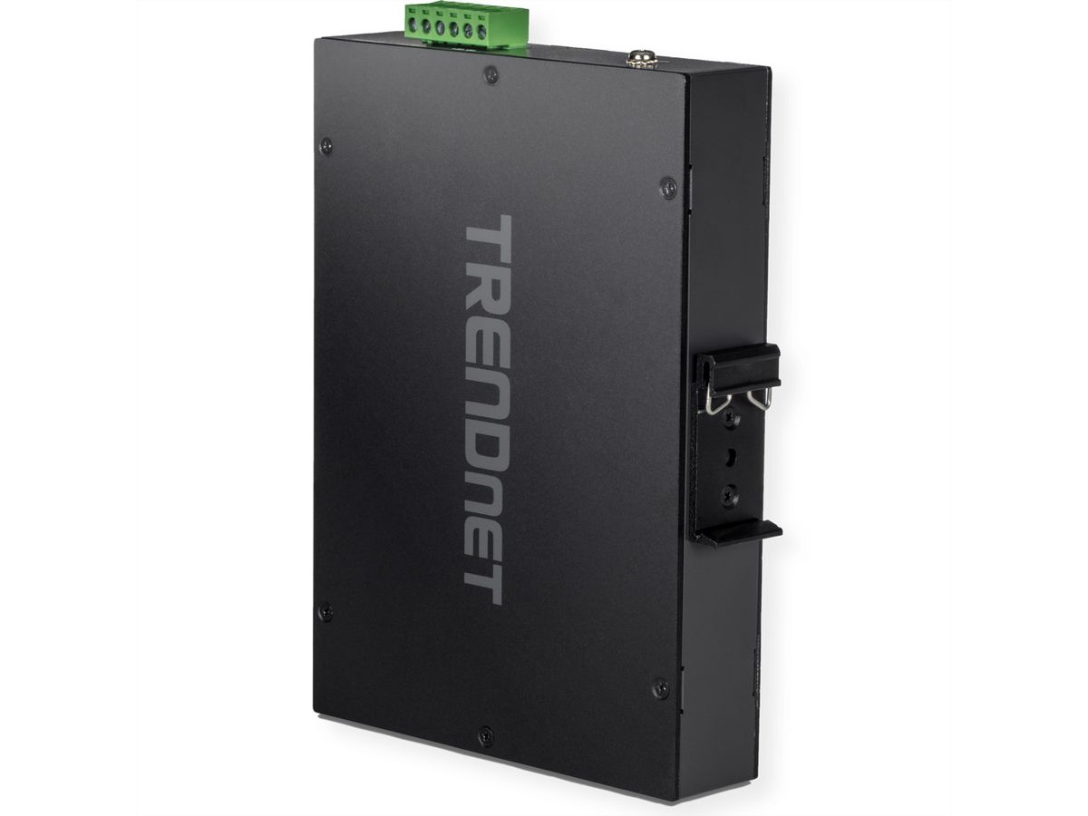 TRENDnet TI-PGM541 5-poorts Rail Switch Industrieel Gigabit PoE+, zwart