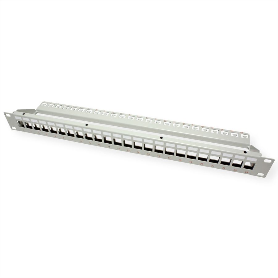 ROLINE Keystone 19'' Module frame, 24 Ports, shielded, grey