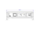 BACHMANN DESK 2xUTE 1xUSB A/C 22W 1xSwitch GST18 RAL9010