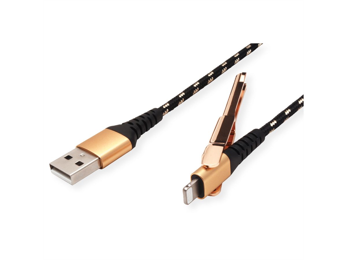 ROLINE GOLD Lightning naar USB 2.0 kabel voor iPhone, iPod, 1 m