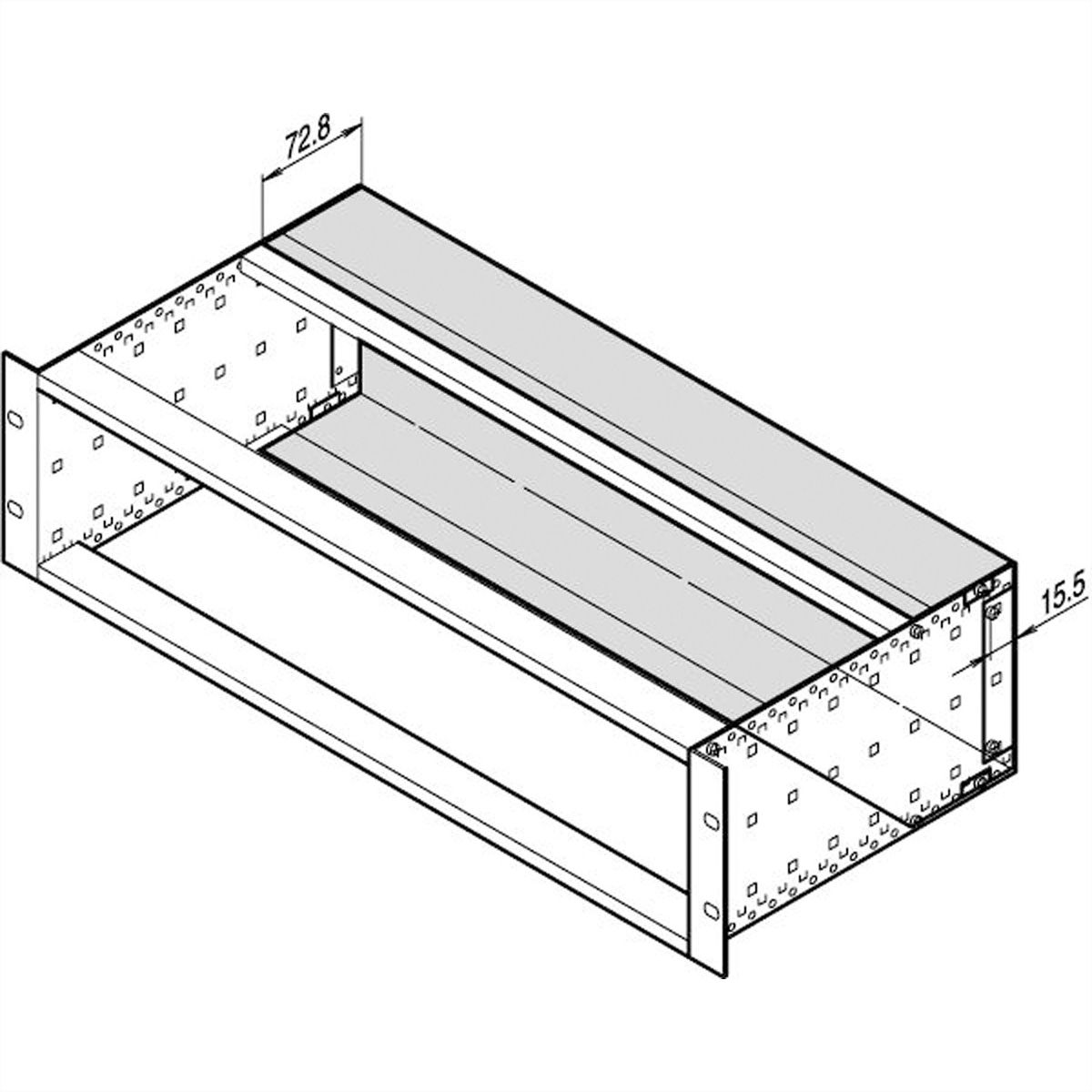 SCHROFF EuropacPRO Achterkap voor RVS EMC pakking, 3 HE, 42 PK
