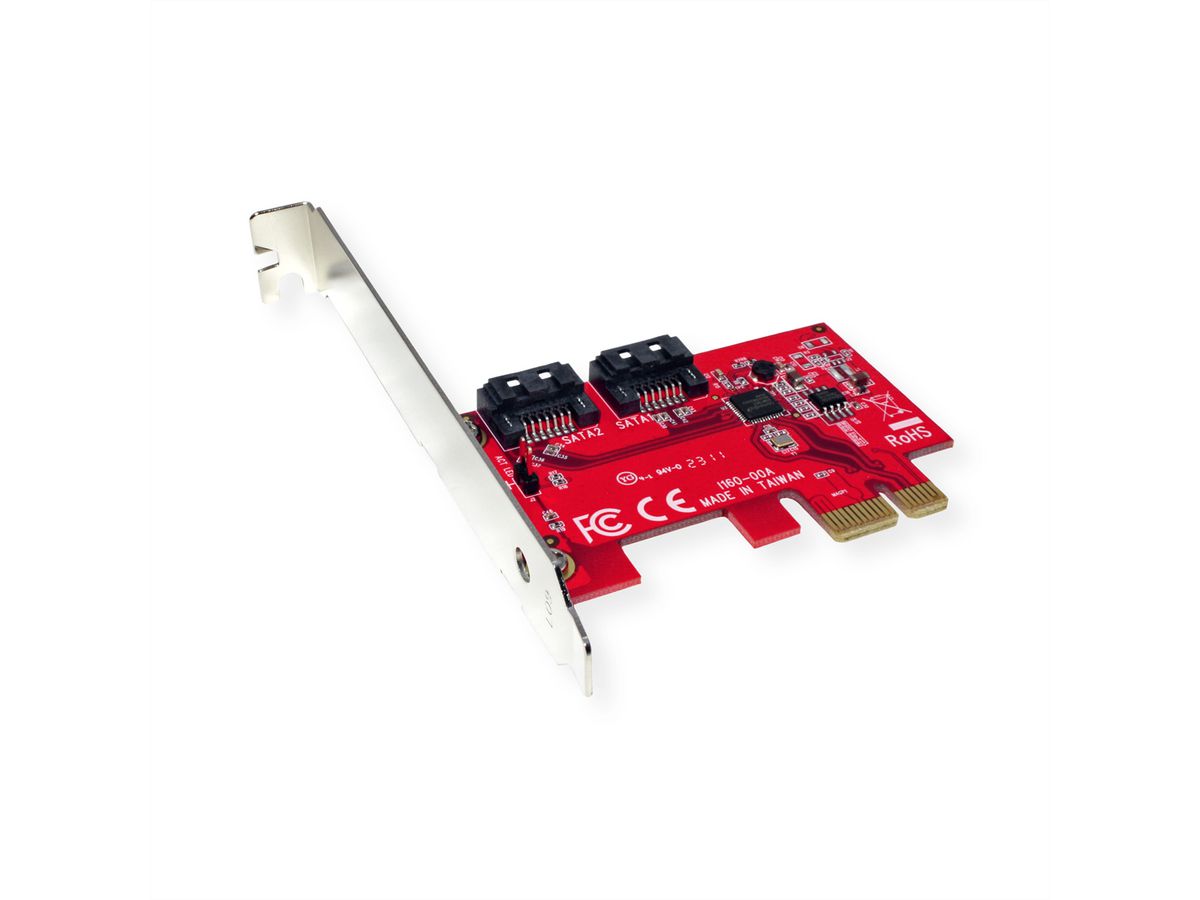 ROLINE PCIe x1 SATA III 6Gbps AHCI 2-Poorts Low Profile Host Adapter
