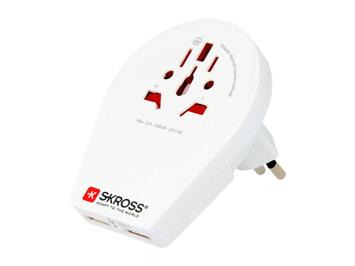 Skross Wereld naar CH+IT+BRA USB