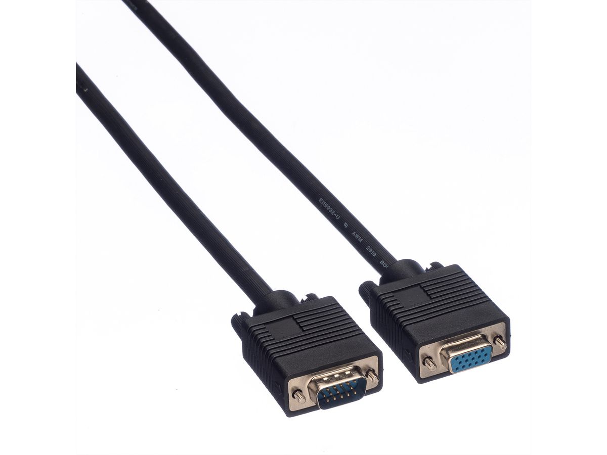 ROLINE SVGA kabel HD15 M/F, 10 m