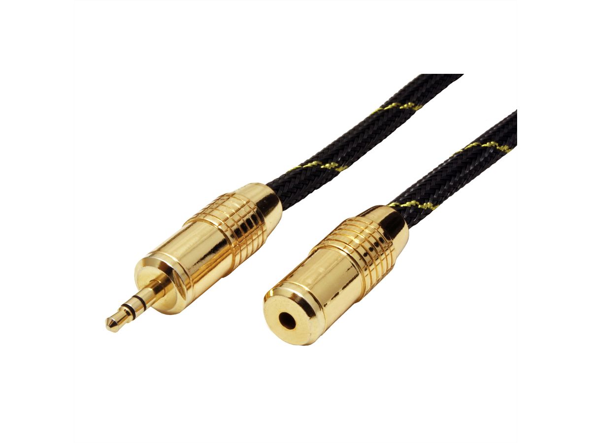 ROLINE GOLD 3.5mm Audio Extension Cable, Male - Female, Retail Blister, 2.5 m