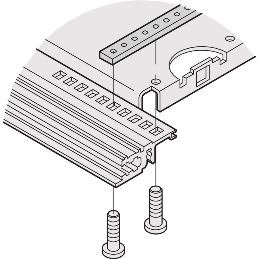 SCHROFF bevestigingsstrip voor montageplaat deelbreedte, 160 mm
