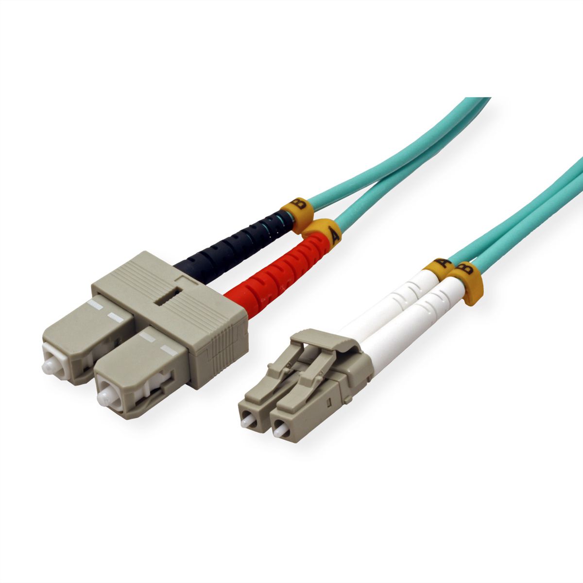 VALUE Fibre Optic Jumper Cable, 50/125µm, LC/SC, OM3, LSOH, turquoise, 3 m