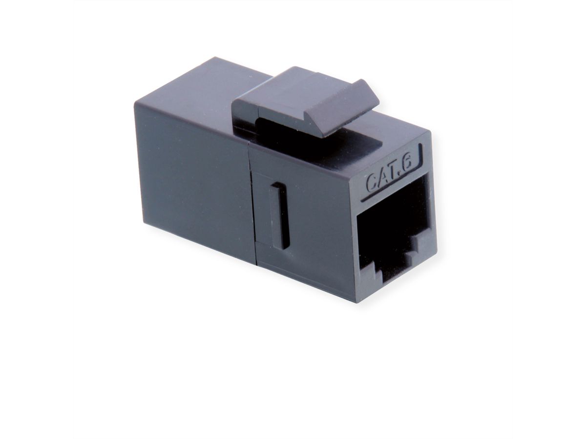 VALUE RJ-45 Keystone Modular Coupler, Cat.6 (Class E), UTP, black