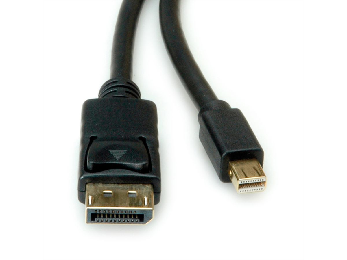 ROLINE Mini DisplayPort Kabel, mDP-DP, v1.3/v1.4, M/M, zwart, 1 m