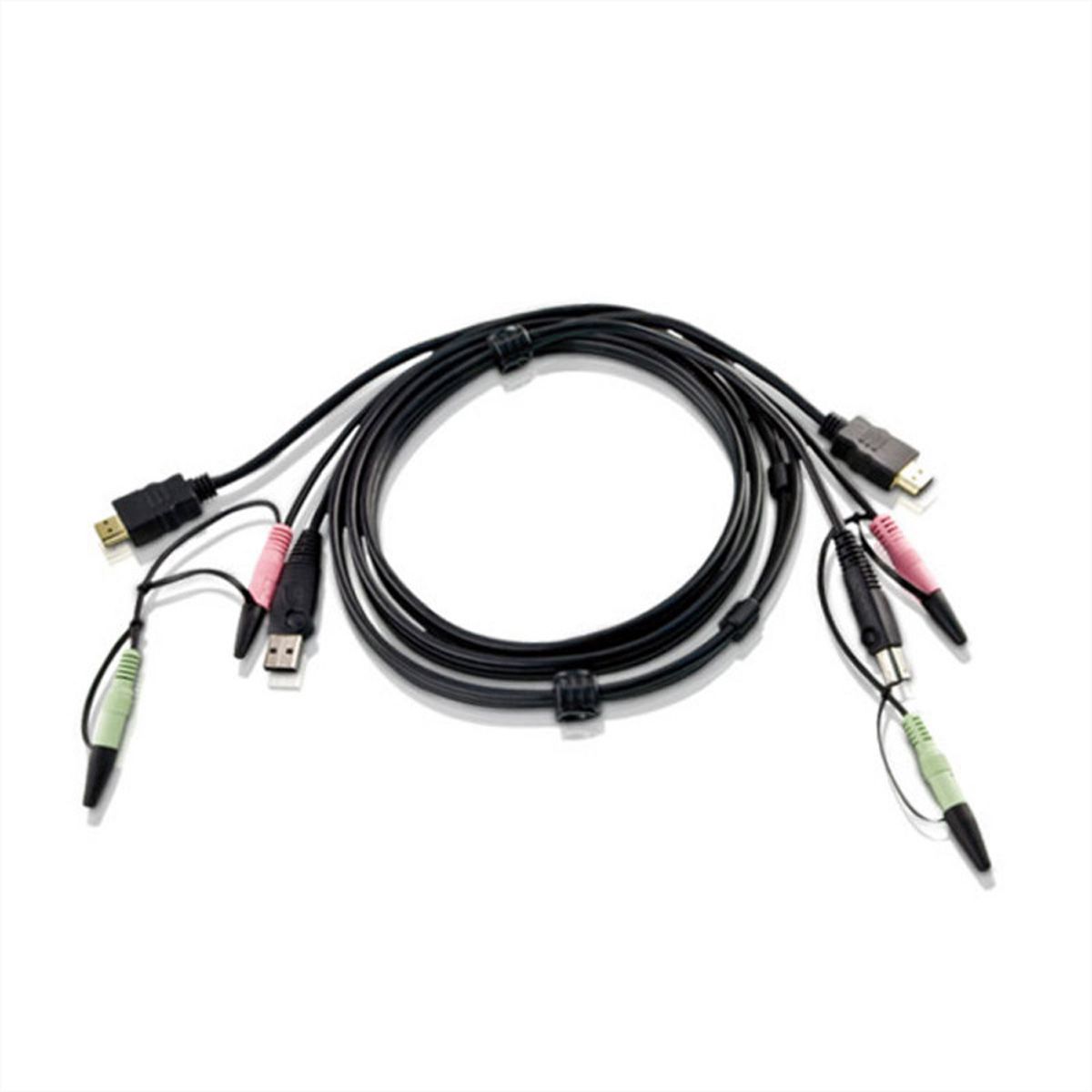 ATEN 2L-7D02UH HDMI KVM aansluitkabel,  USB 2.0 , zwart, 1,8 m