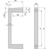 SCHROFF MultipacPRO Voorste handgreep, uit één stuk, breedte 10 mm, 5 HE