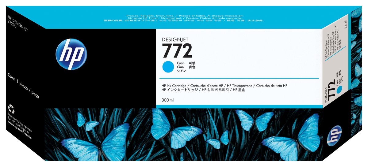 HP 772 cyaan DesignJet inktcartridge, 300 ml