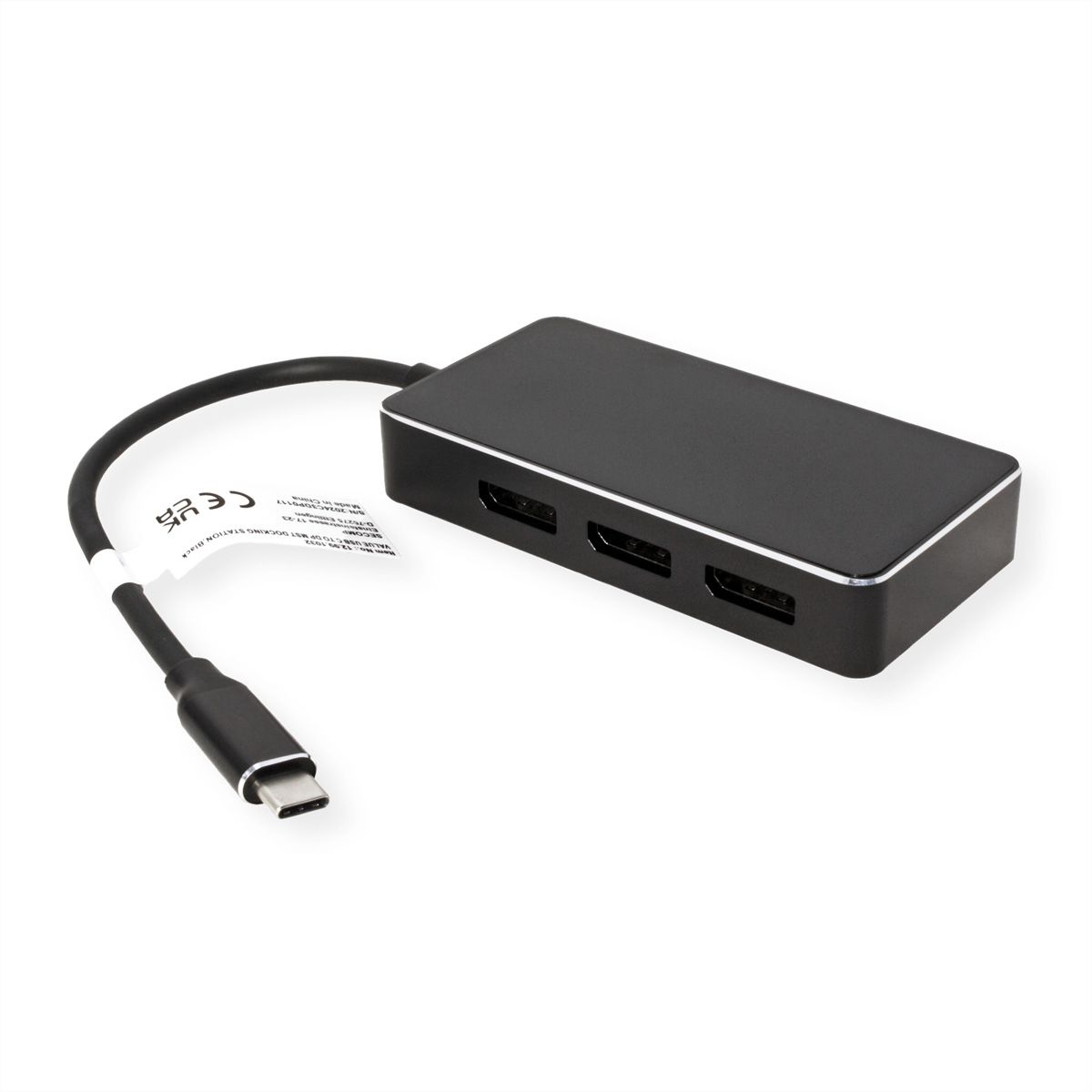 VALUE USB Type C -DP Multistream Adapter, 3x DP, 4K, M/F