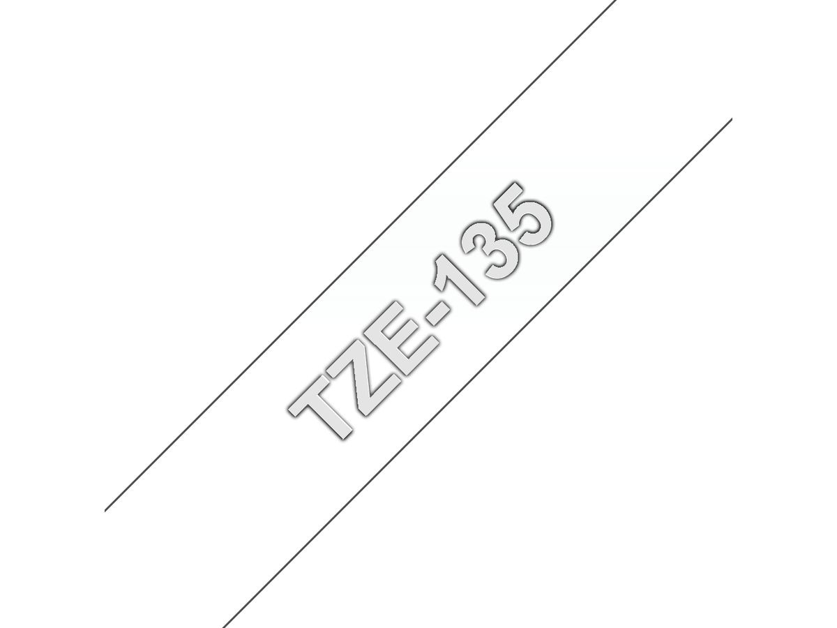 Brother TZE-135 labelprinter-tape Wit op transparant