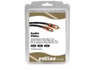 ROLINE GOLD Cinch Cable, simplex M - M, red, Retail Blister, 2.5 m