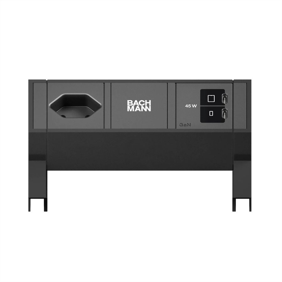 BACHMANN DESK2 1xCH 90° 1xUSB C/C 45W, L=0.2m RAL9005