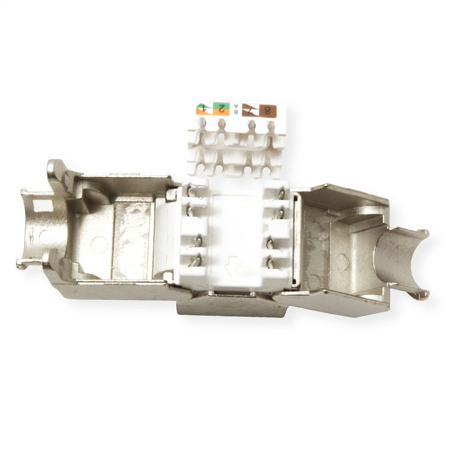 VALUE Cat.6A (klasse EA) Keystone, RJ-45, afgeschermd, zonder gereedschap, SLIM.