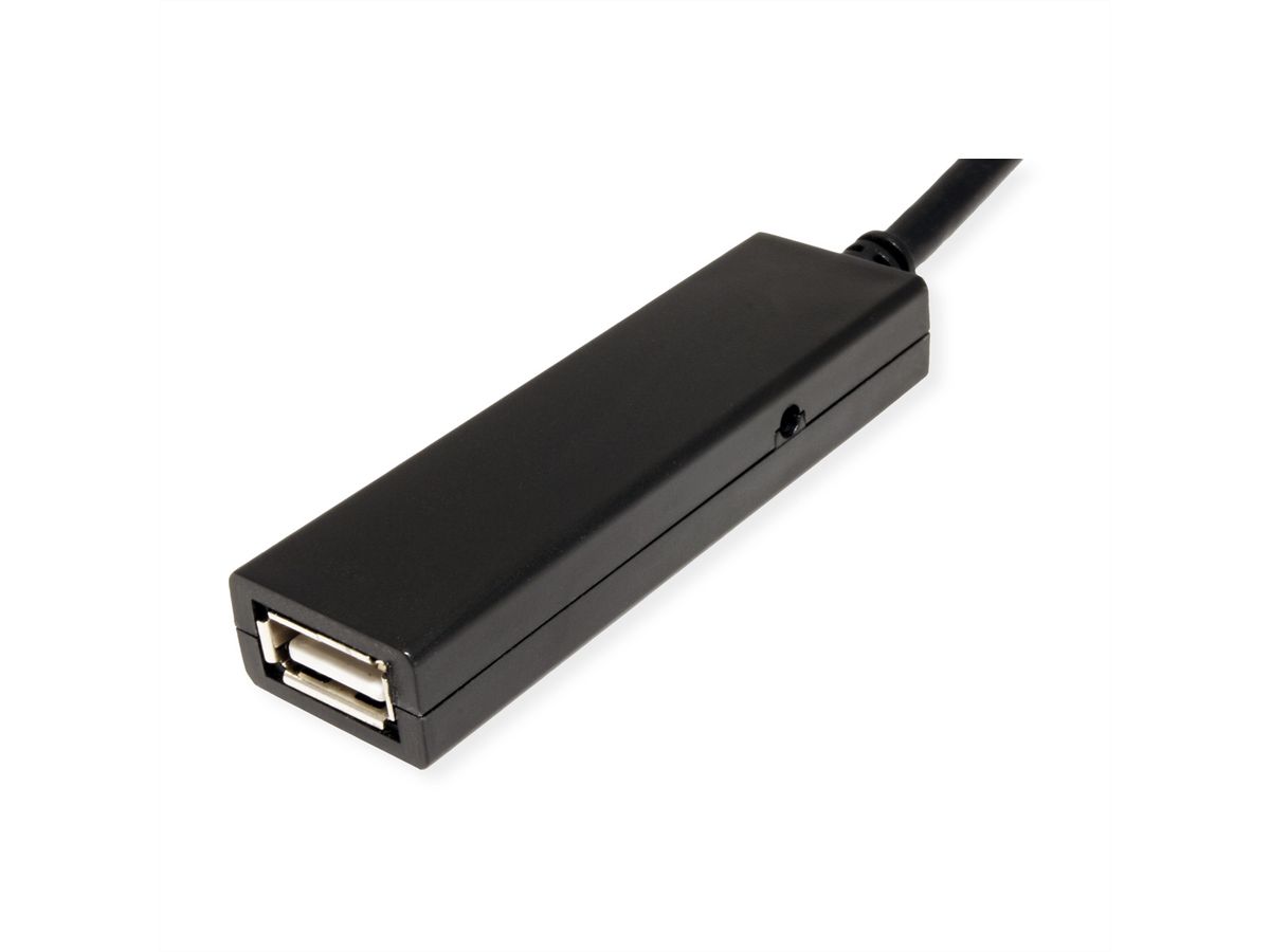 VALUE USB 2.0 Verleng kabel met actieve Repeater, A - C, zwart, 20 m