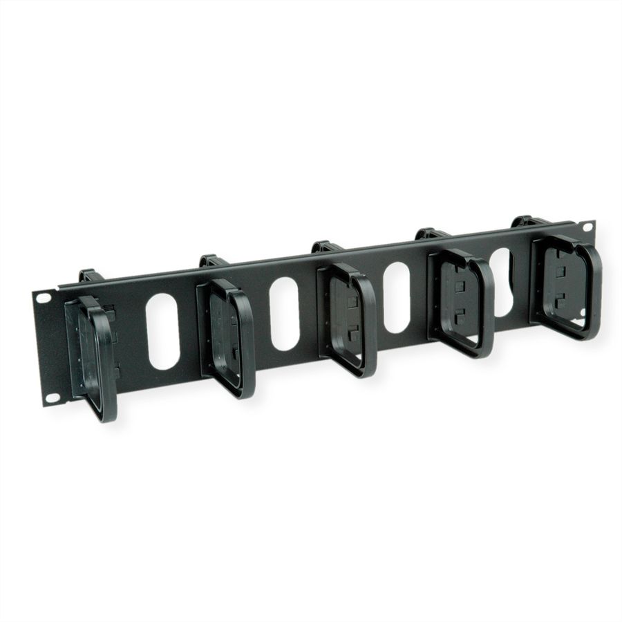 CONTEG 19"-Kabelgeleider 2 HE met 2 x  5 Kabelogen 80 x 80