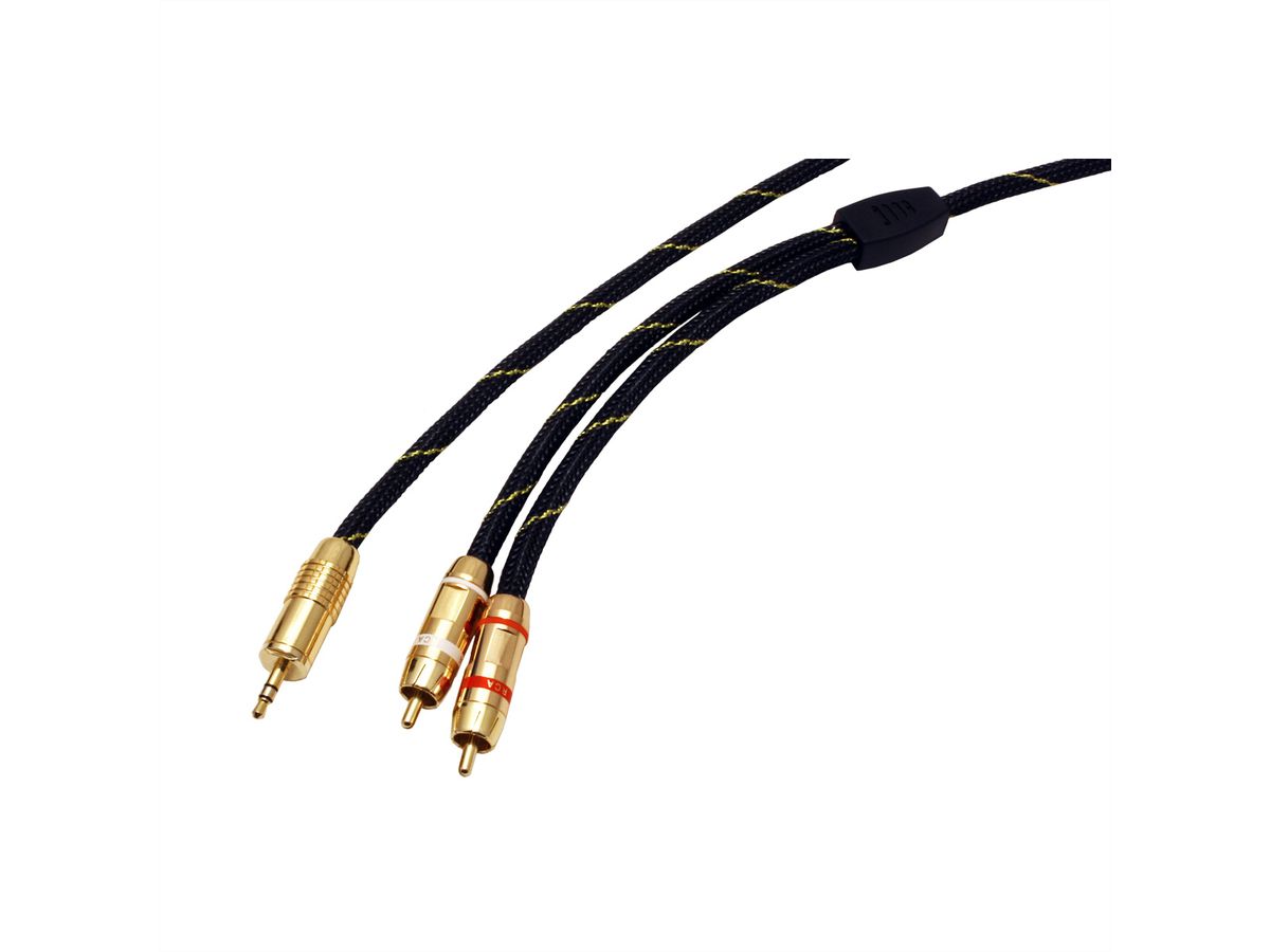 ROLINE GOLD audio aansluitkabel 3,5 mm stereo - 2x tulp, M/M, 2,5 m