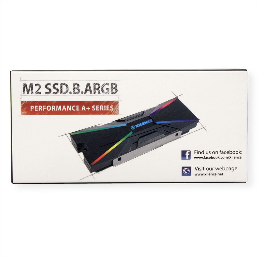 Xilence M2SSD.B.ARGB M.2 2280 SSD PCIe NVMe/SATA Cooler, 3PIN ARGB 5V, Passive
