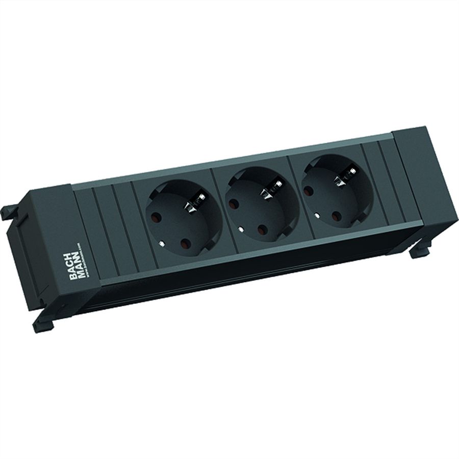 BACHMANN POWER FRAME 3xCEE7/3 short plastic profile