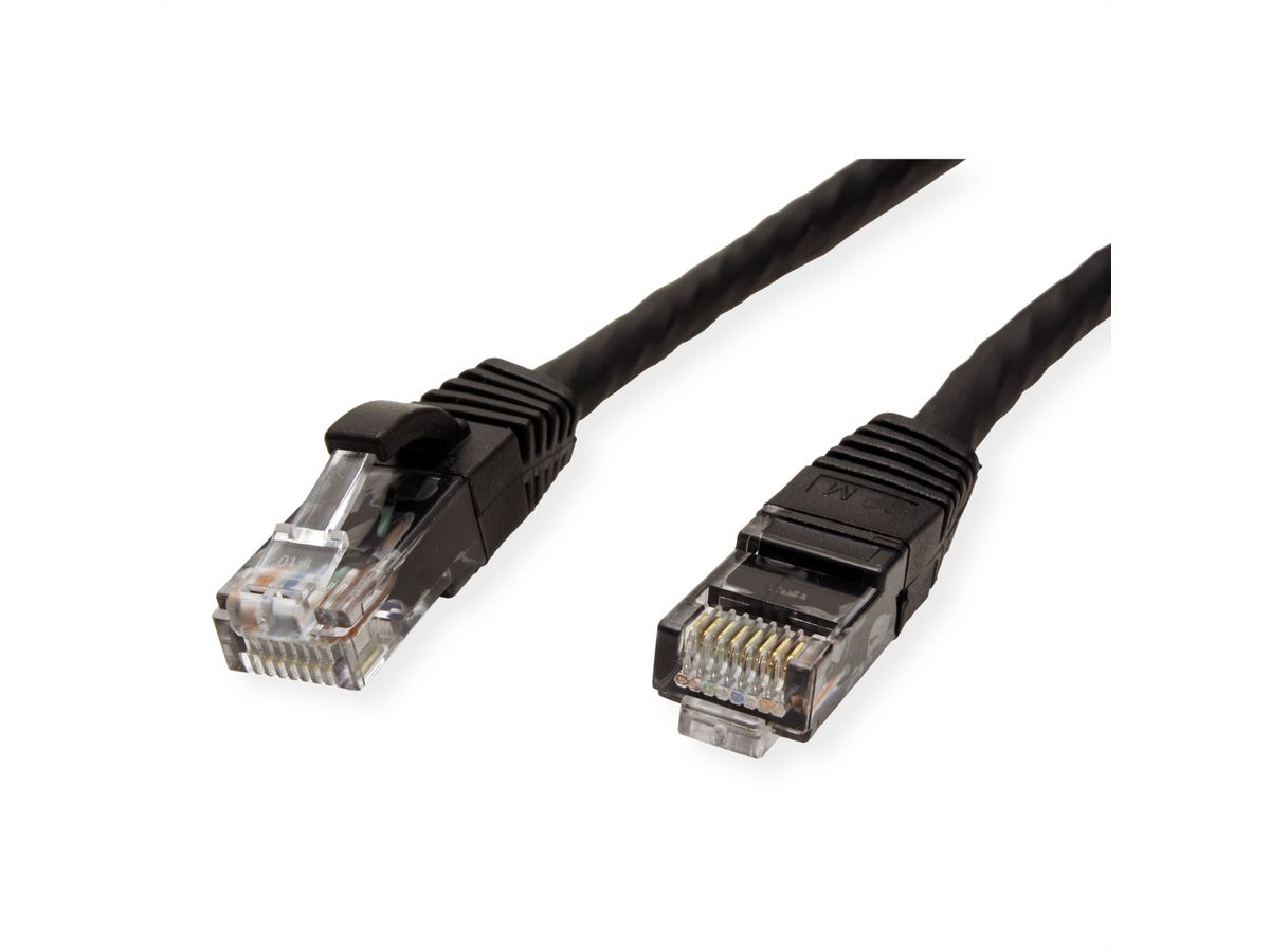 VALUE UTP Cable Cat.6 (Class E), halogen-free, black, 1 m