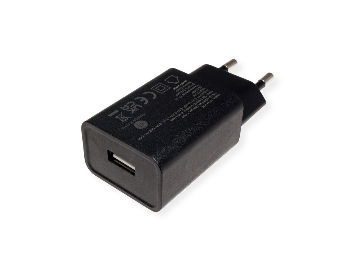 VALUE USB QC3.0 Oplader met Eurostekker, 1 poort (Type A QC), 18W